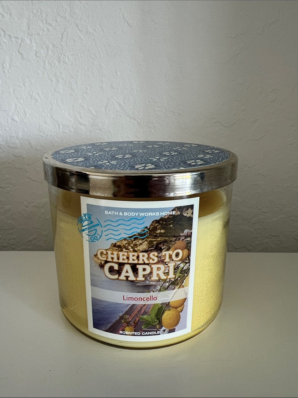 Bath & Body Works Yellow Cheers to Capri Limoncello Scented Candle
